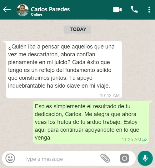 Carlos Paredes testimonio